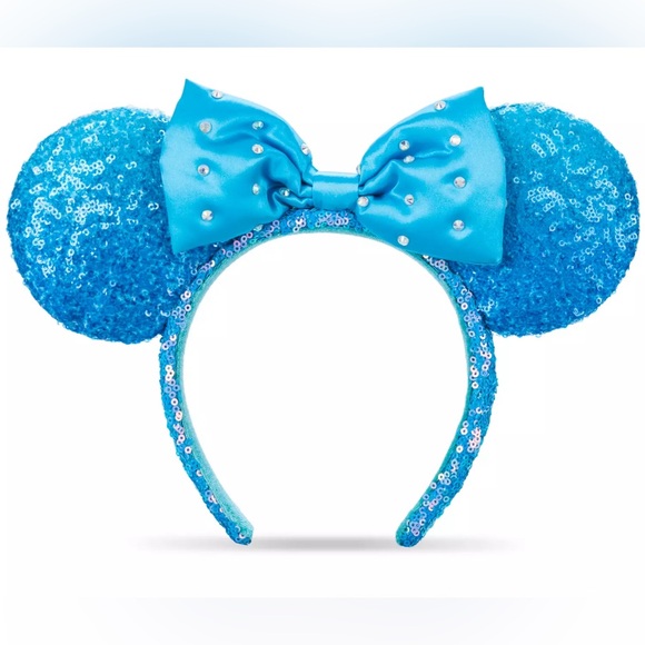 Minnie Mouse Aqua Ombré Blue Sequin Ears - Picture 4 of 4